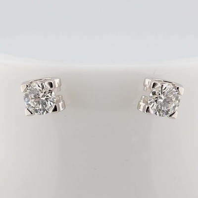 Cartier C de Cartier Ohrringe 750/18K Weißgold Diamanten 2ct F/VVS1 7,7mm