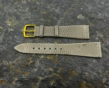 Vintage Downing Gray Lizard Grain w Gold Tone Buckle Watch Band 20mm Unused NOS