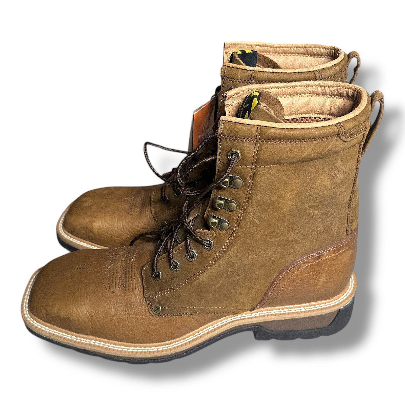 Twisted X Lite Lacer Work Boots 11.5 D Brown Steel Toe 8 Inch MLCSL01