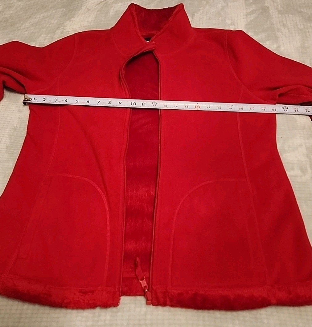 Basic Editions Red Zip Jacket Size Large - image 4