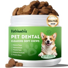 Dog Dental Chews for Plaque Tartar Control with Natural Enzymes - Fresh Breath