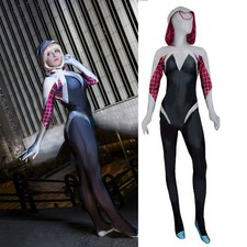Gwen Stacy Cos Jumpsuit Spider-woman Cosplay Suit Adult Kids Halloween
