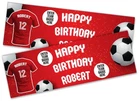 Personalised Football Birthday Banners Custom Kids Party - Any Name Age Team 30
