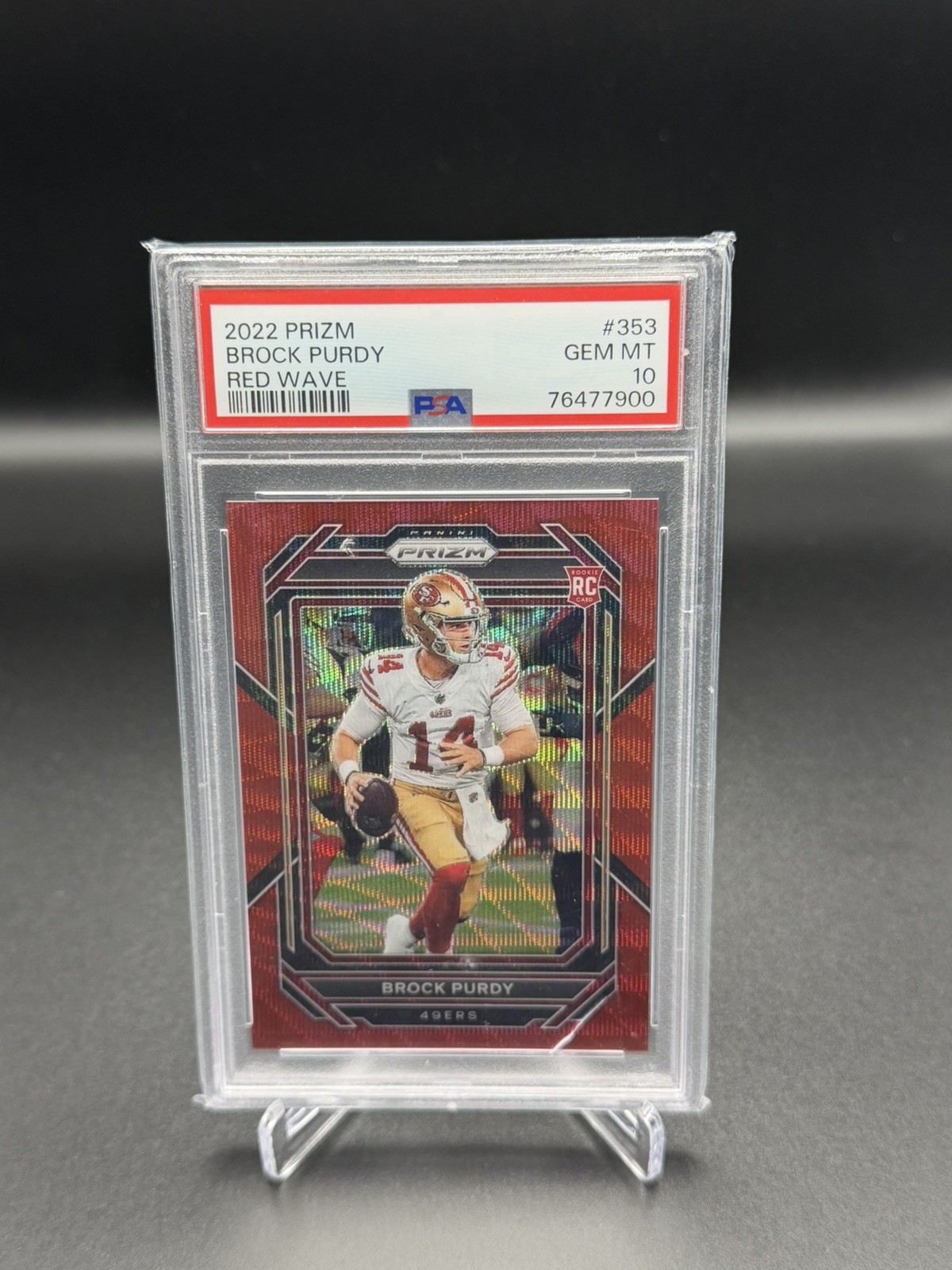 2022 Prizm Brock Purdy Rookie RC #353 Red Wave Prizm /149 PSA 10