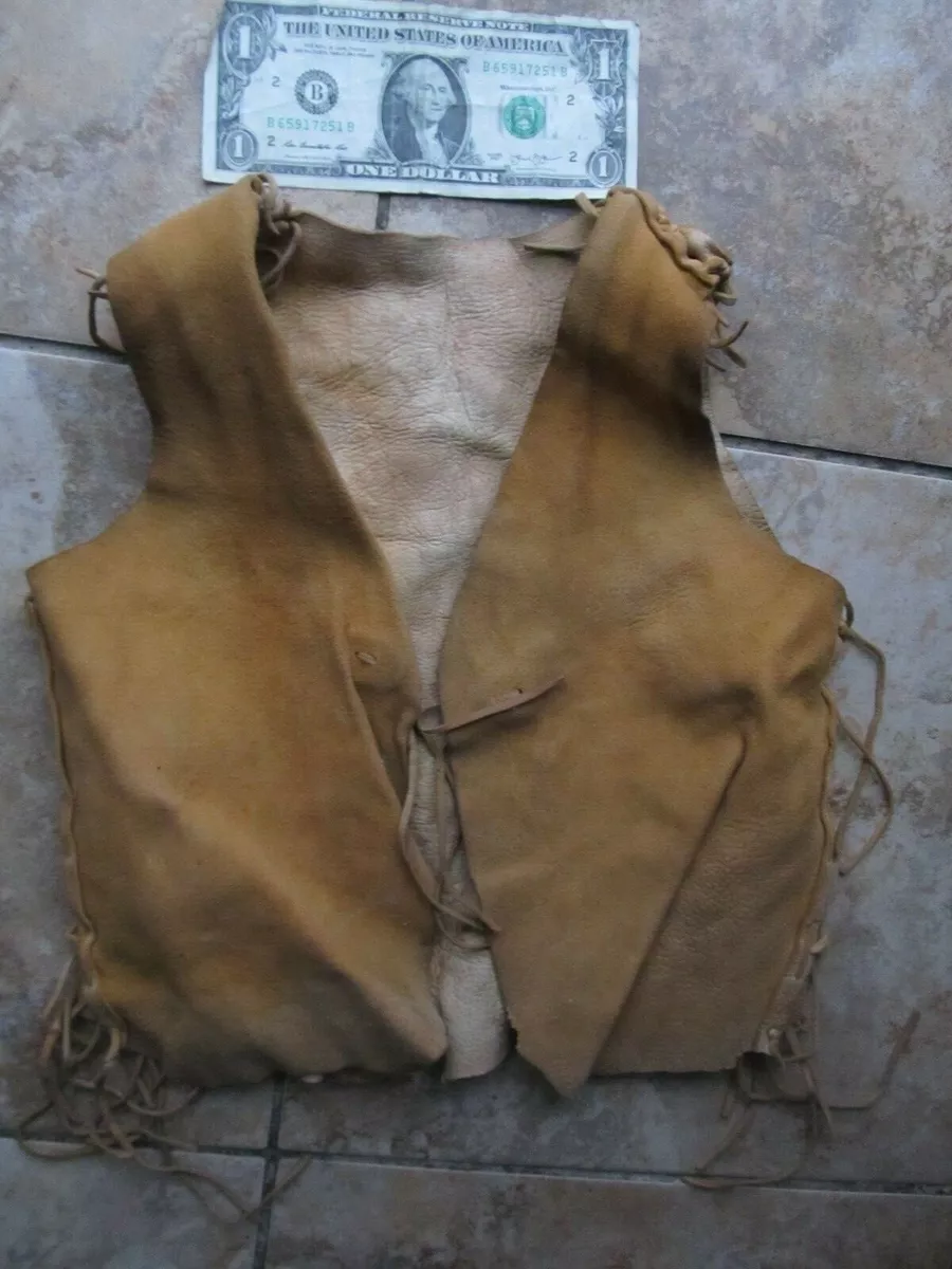 Rare Antique Handmade Native American Child s Fringed Deerskin