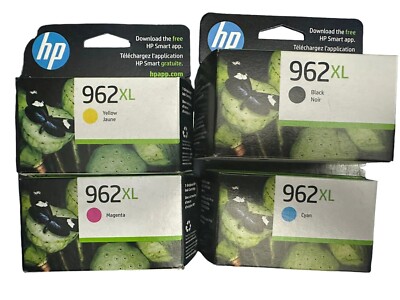 4-PACK HP GENUINE 962XL BLACK & COLOR INK OFFICEJET PRO 9010