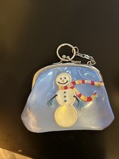 Gymboree Blue Snowman Coin Purse Change 2003 Christmas Sweet Cupcake