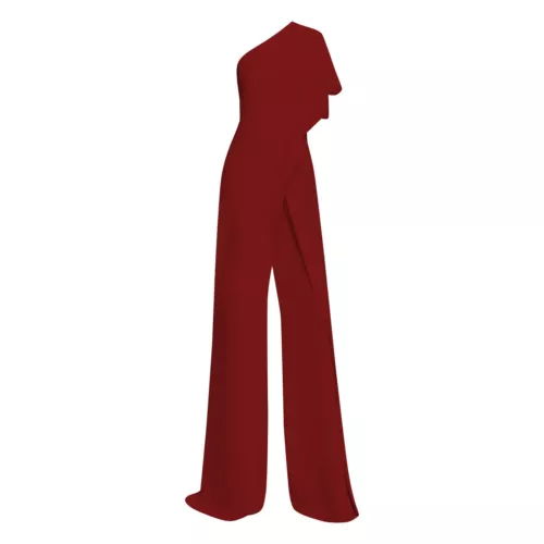 Mono de mujer de un hombro sin tirantes asimétrico pantalón largo elegante monos - Imagen 6 de 60