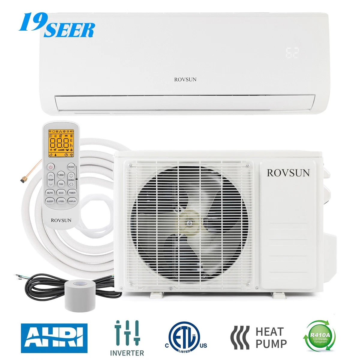 9000-24000BTU Mini Split AC/Heating System, 19SEER Air Conditioner w/  Inverter | eBay