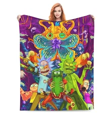 Rick And Morty Blanket Throw Super Soft Fleece Travel Blanket  40"x50"