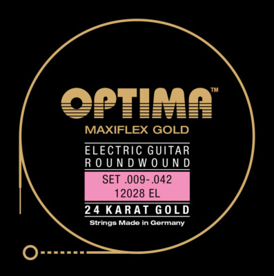 Optima Maxiflex 24 Karat Gold Electric Guitar Strings 9-42 12028.EL