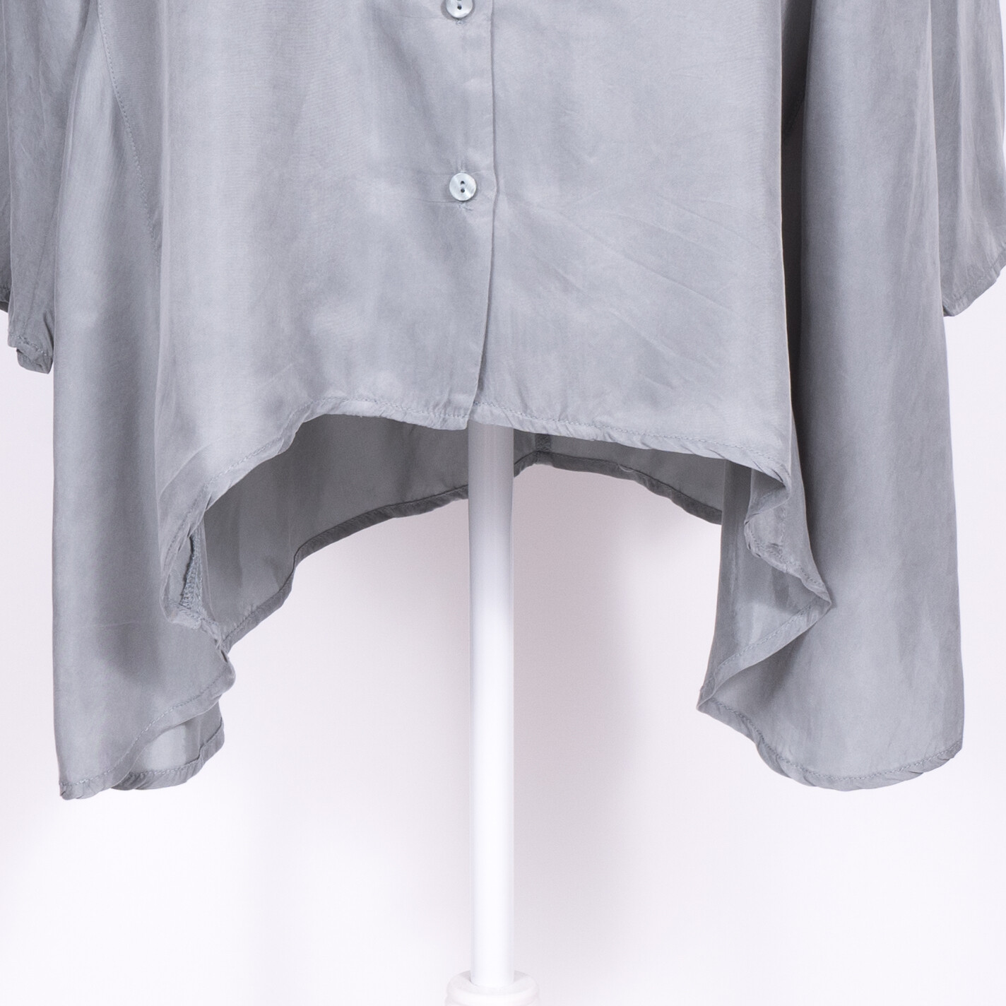 Soft Surroundings Gray Standup Collared Button Up… - image 5