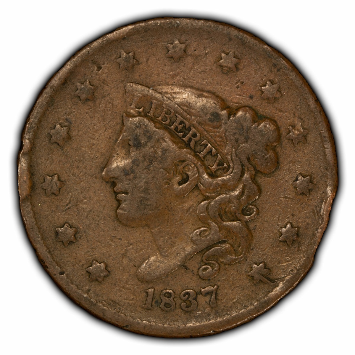 1837 1c Coronet Head Large Cent - Fine/VF - SKU-Y3699 | eBay