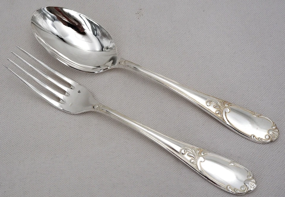 François Frionnet 12 couverts entremets, 24 pièces métal argenté, style Louis XV - Photo 4/4