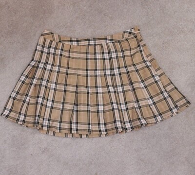 rue21 Plus Taupe Plaid Print Skirt