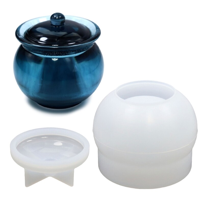 Convenient Epoxy Resin Moulds Silicone Storage Box Moulds Jar Shaped Hand Making