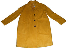 Jojo Maman Bebe Woman's Yellow Textured Overcoat Size Uk 8 Rrp £75