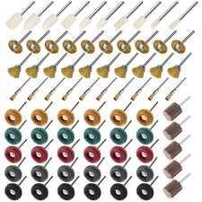 75PCS Polishing Kit Abrasive Buffing Wheel Wire Brush 1/8" Shank for Rotary Tool