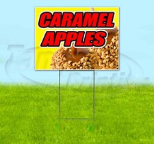 CARAMEL APPLES Yard Sign Corrugated Plastic Bandit Lawn Decorations USA