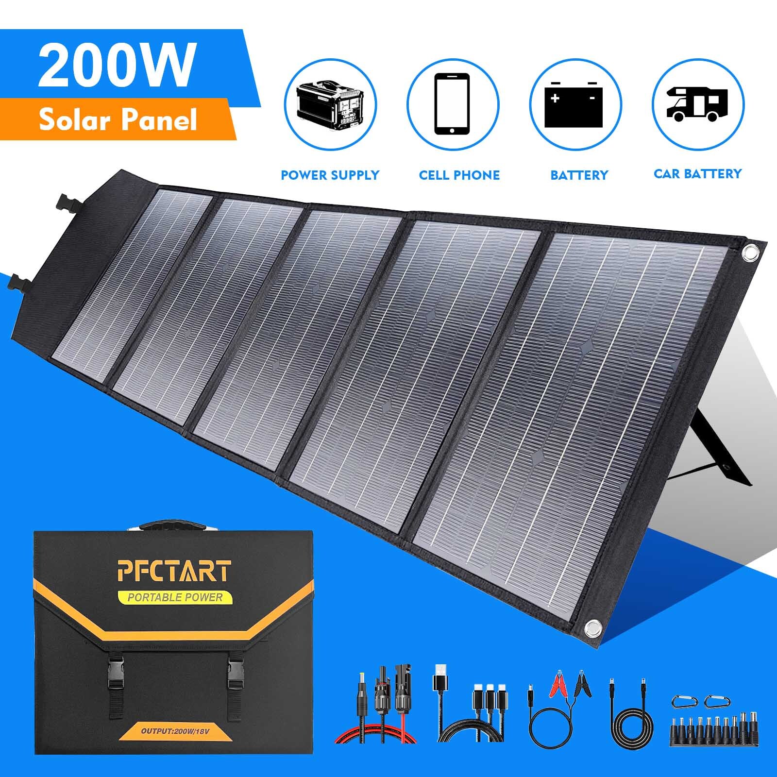 200W Portable Solar Panel Charger Monocrystalline For Solar Generator RV Camping