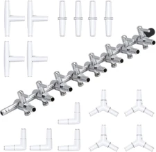 Pawfly 8-Way Aquarium Gang Valve Air Flow Control Lever Inlet 3/16",