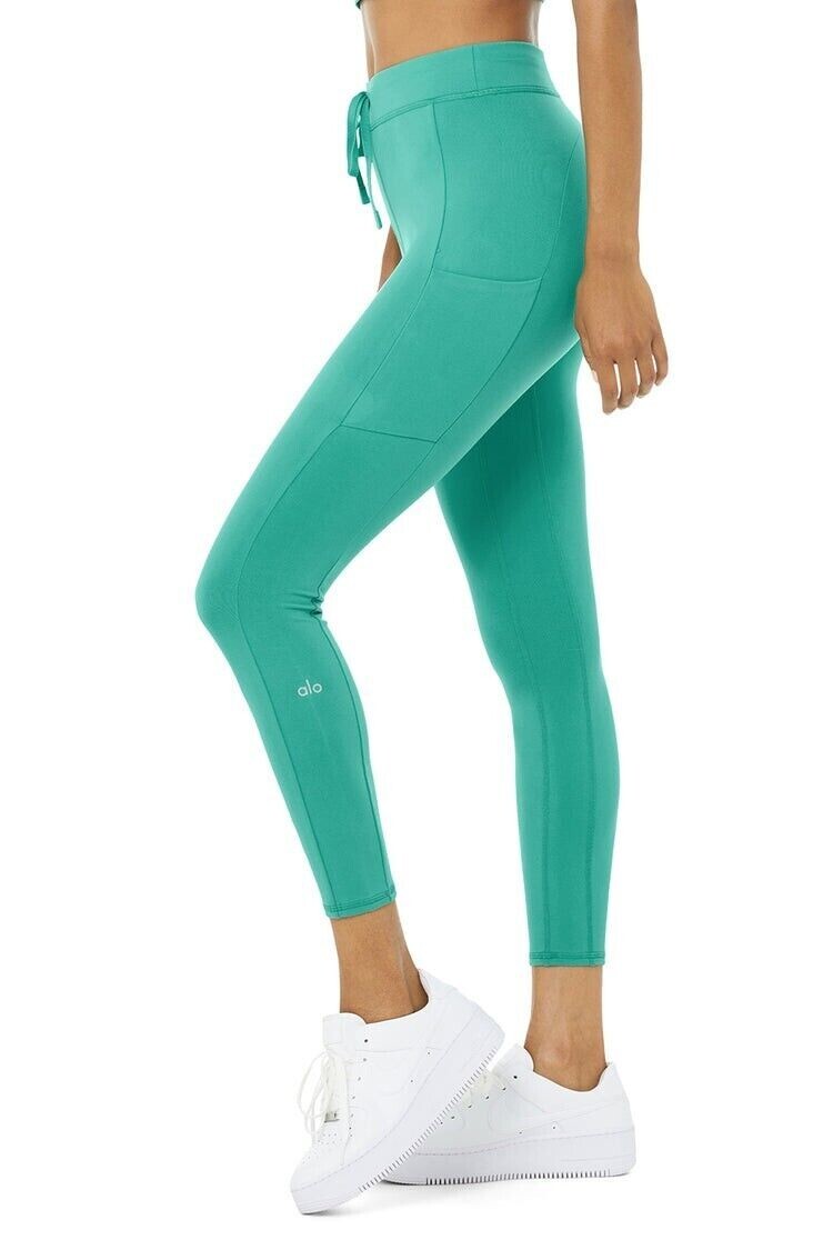 NWT ALO YOGA 7/8 High-Waist Checkpoint Legging in Ocean Teal