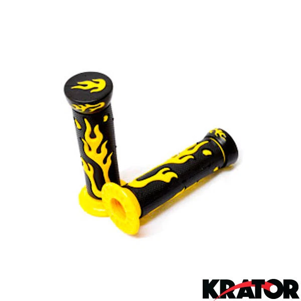 KAWASAKI KX KDX KLR 110 125 250 400 500 EMPUÑADURAS AMARILLAS LLAMA EMPUÑADURAS BICICLETA Foto 2 de 3