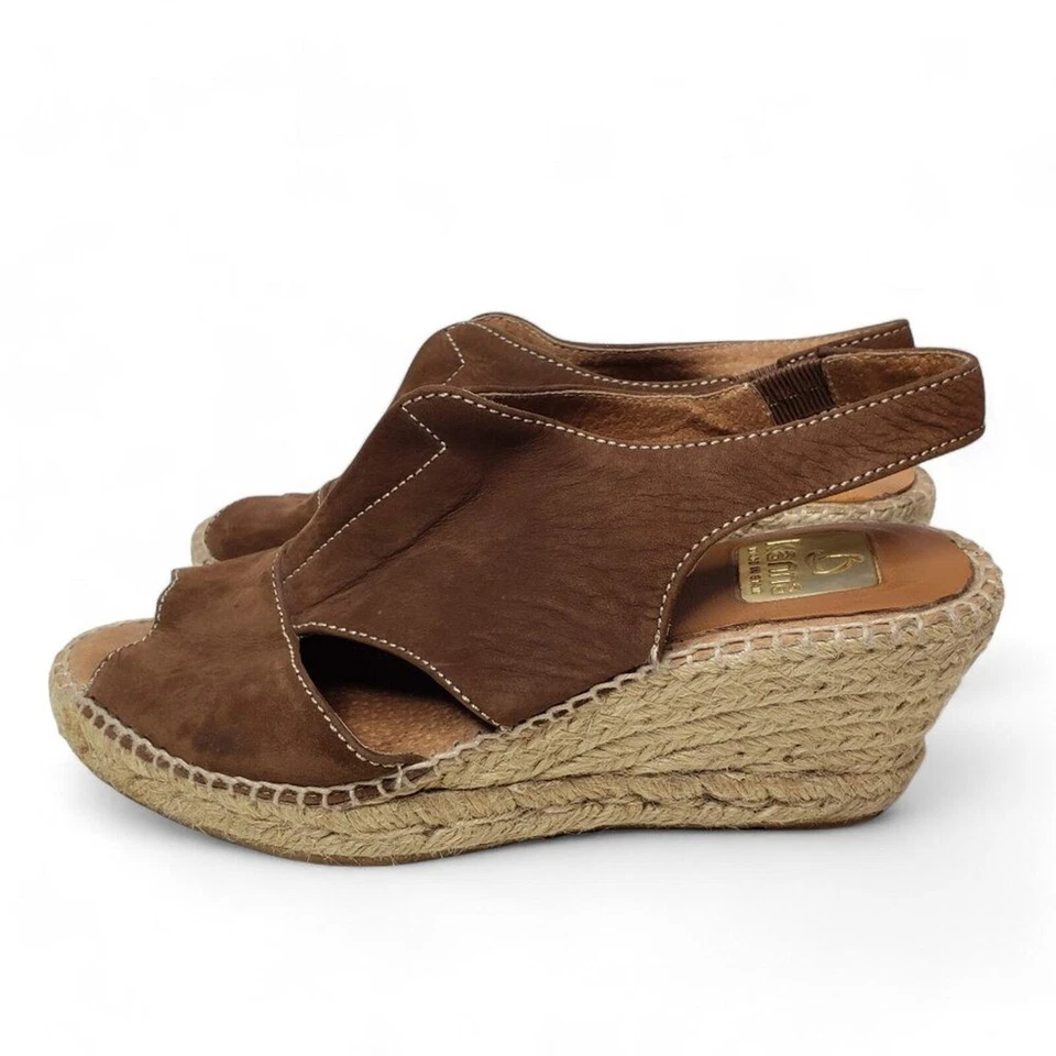 Kanna Español Alpargata Cuñas Para Mujer Gamuza Punta abierta Tacones Cordones 39 Foto 3 de 4