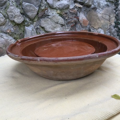 Antique French cheese Separating tian bowl Making straining Curds pottery brown - Picture 6 of 12