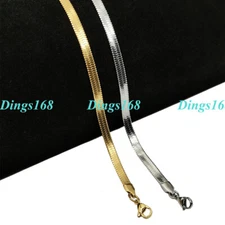 18K Gold Filled Tarnish-Free Herringbone Chain Necklace #Multiple LENGTH/Width