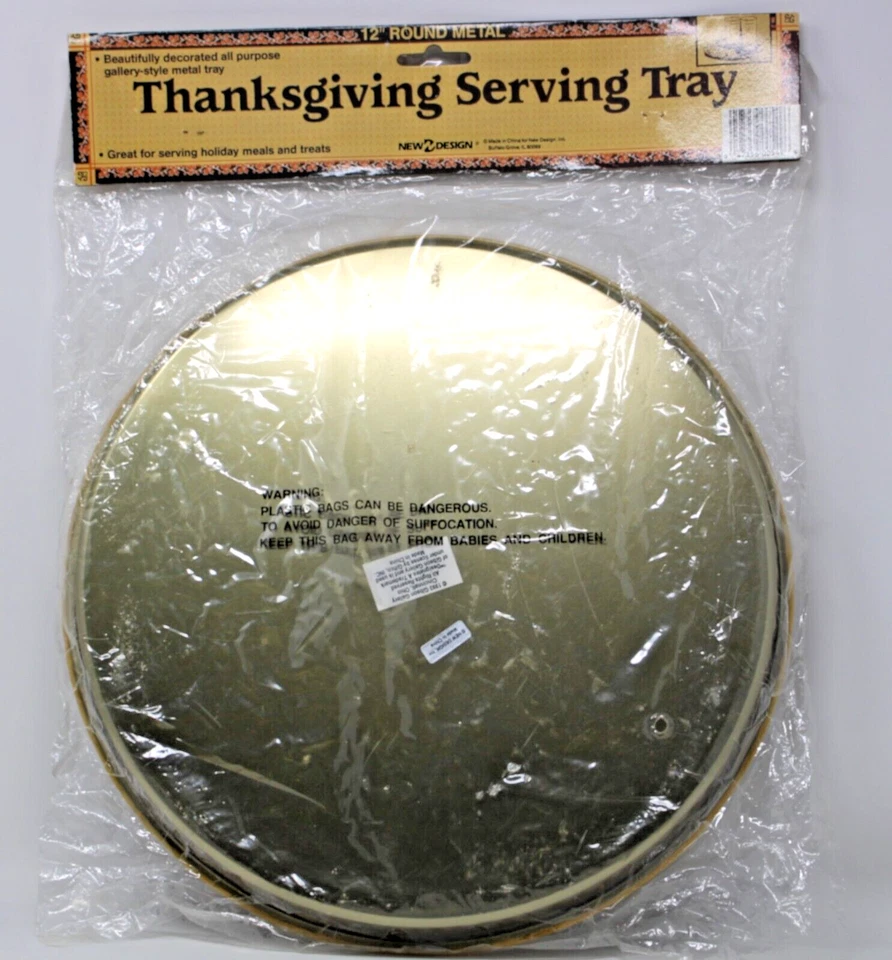 NEW! 1993 VTG Metal Thanksgiving Turkey Serving Tray~ Gibson Gallery ~Fast Ship - Image 3 of 4