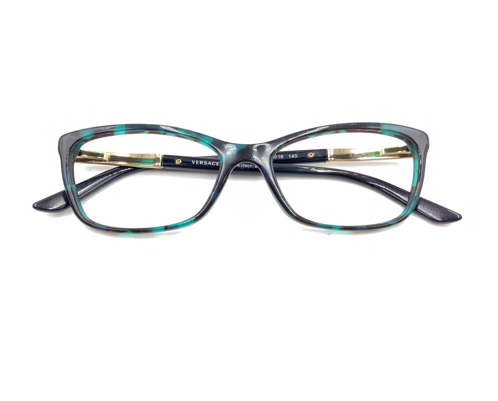 Versace 3186 5076 Green Black Tortoise Cat Eye Eyeglasses Frames 5216