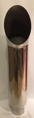 DODGE POLISHED STAINLESS 4'' INLET 8'' OUTLET 36'' L DIESEL EXHAUST CAT STACK DOZER