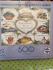 Ingredients for a Happy Home FX Schmid 500 Piece Jigsaw Puzzle 18" x 24" NEW