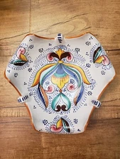 Vintage Italian DERUTA R. Rolli Handcrafted Ceramic Pottery Dish Bowl 9" Italy