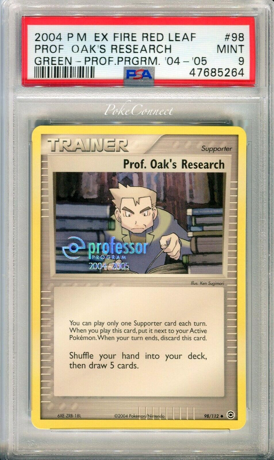 PSA 9 Pokemon Prof. Oak's Research Professor Program 2004-2005 Promo ex FRLG #98