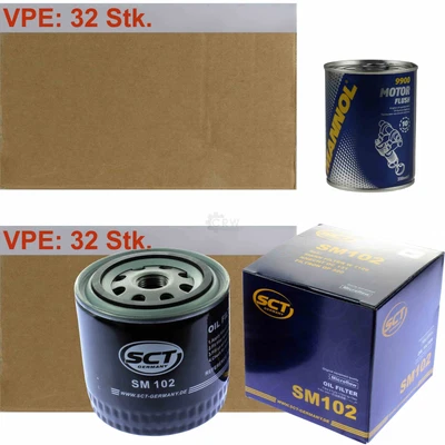 32X Original SCT Filtre À Huile SM 102 + 32X SCT Nettoyage Moteur - Photo 1/4