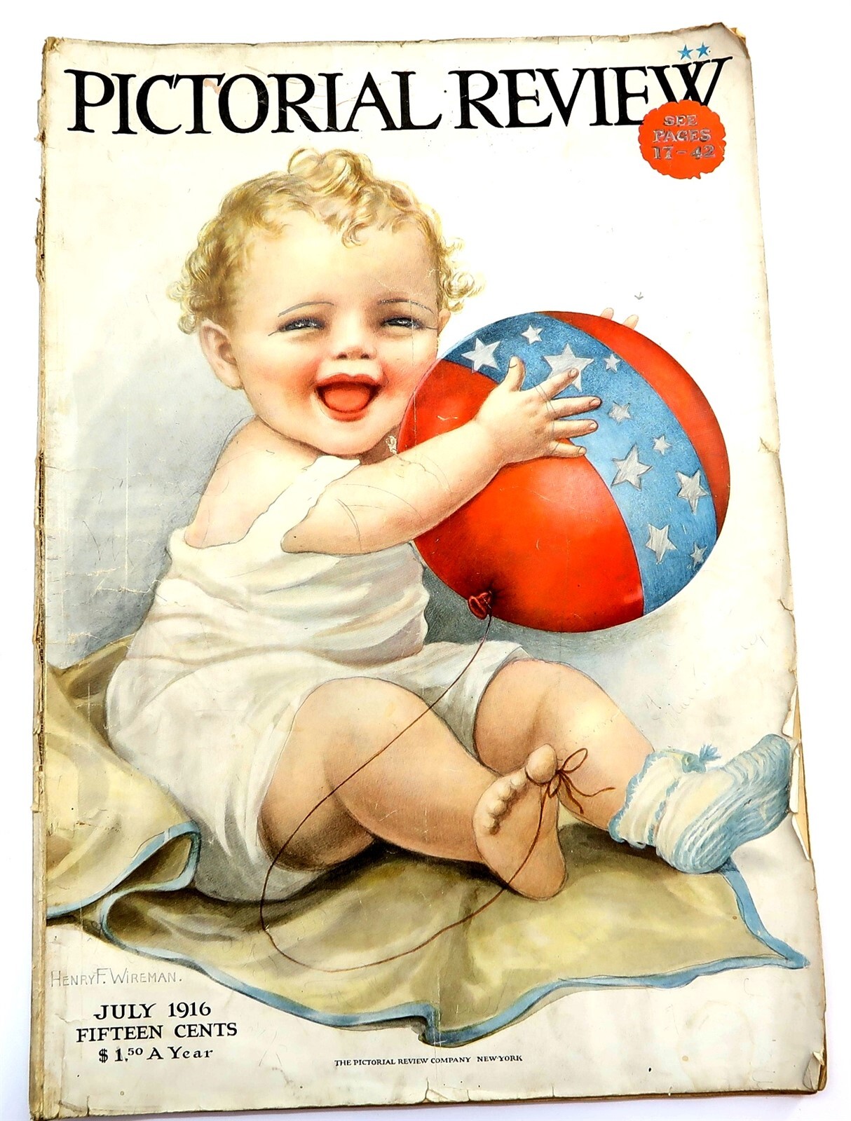 Antique 1916 PICTORIAL REVIEW Magazine from July '16 Mag 16