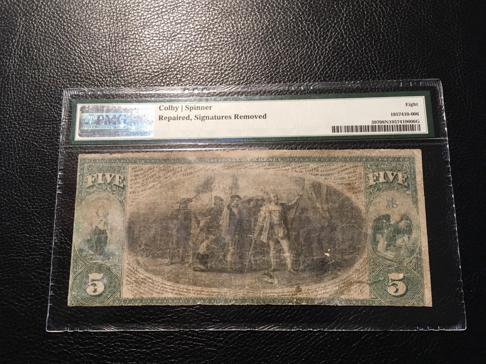 National Bank Note Baltimore Maryland PMG8 VG Net 1 Of 2 1865 5.00 Notes Known - Image 4 of 4