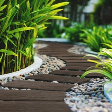 Railway Sleeper Garden Pathway Stepping Stones Recycled Rubber Railroad Steps