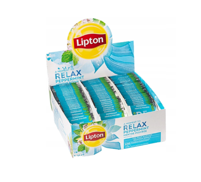 LIPTON RELAX - PEPPERMINT - FLAVOURED HERBAL TEA - 100 TEA BAGS