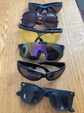 Lot of 6 Vintage Sunglasses Assorted Colors Brands and Styles, Pre-Owned