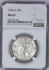 1946-D Walking Liberty Half Dollar 50c NGC MS65