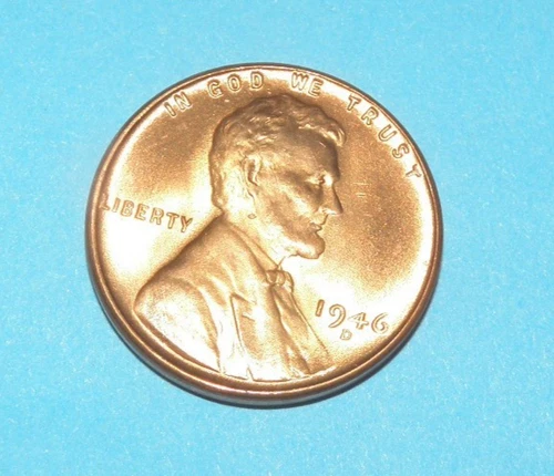 1946 D     LINCOLN WHEAT CENT   CHOICE RED UNCIRCULATED  #5