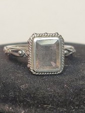 Labradorite Gemstone Sterling Silver .925 Ring Size 10
