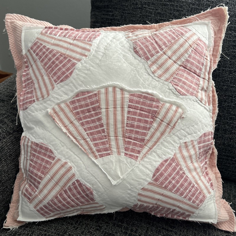 Spring Appliqué Pillow, Farmhouse Style, Shabby Chic, Vintage fabrics