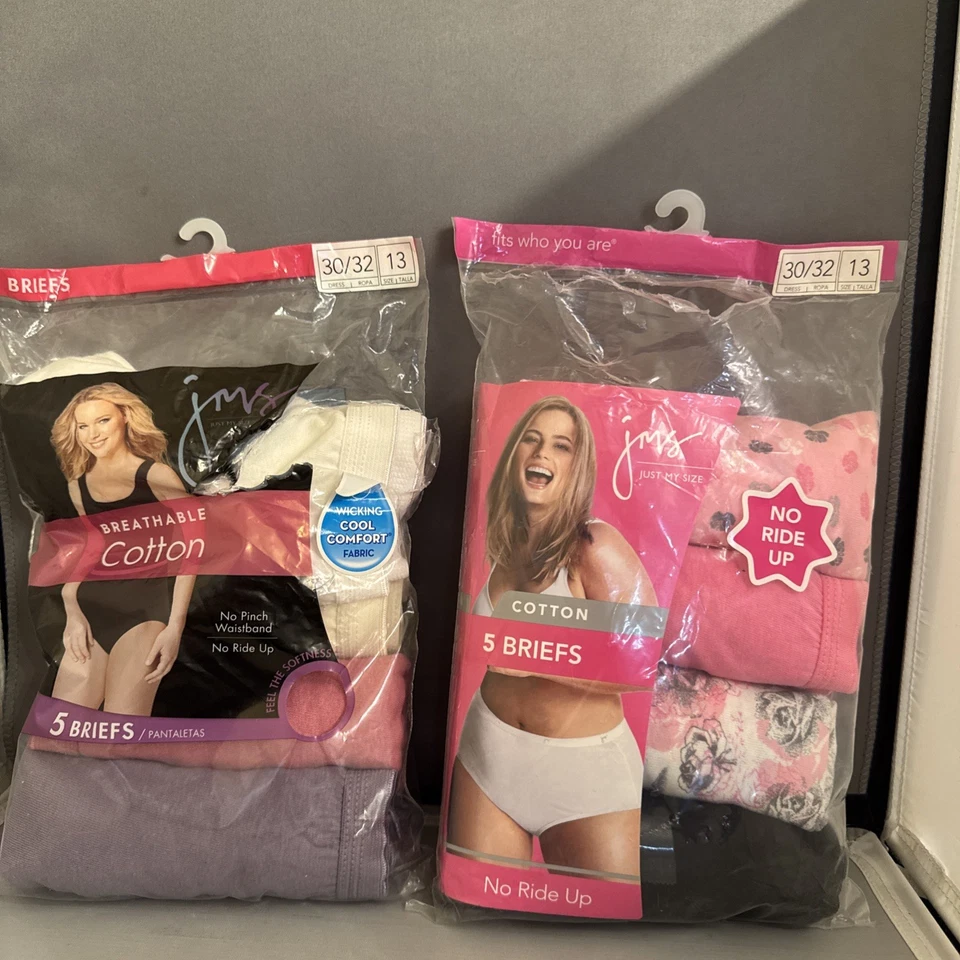 New 8 Pairs Of Just My Size 13 Women’s Cotton Briefs (Packages Have Been Open) - Image 2 of 4