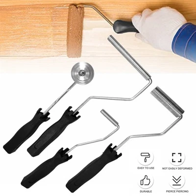 4Pcs For FRP Fibreglass Laminating Resin Air Bubble Paddle Roller Tools Kit Set
