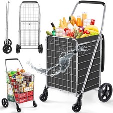 Wellmax WM99024S Grocery Utility Shopping Cart , Easily Collapsible and Portable