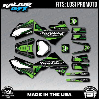 Graphics Kit for Losi PRO MOTO MX (ALL YEARS) Rugged Series - Green